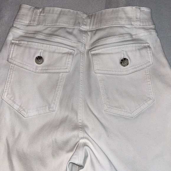 Spanx Stretch Twill Cropped Wide Leg Pull On White Pants Womens Size‎ Small - Picture 3 of 11